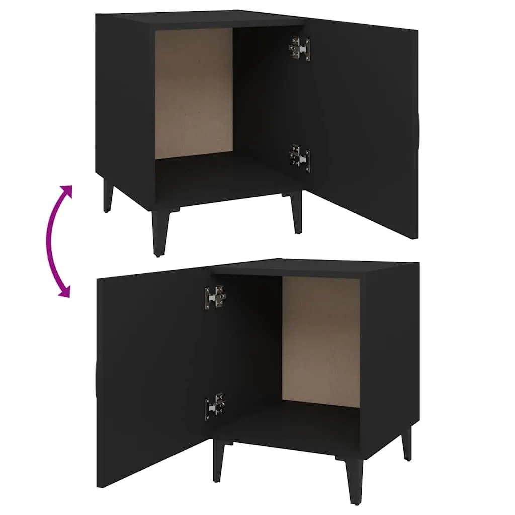 Black Nightstand Set for Bedroom Storage