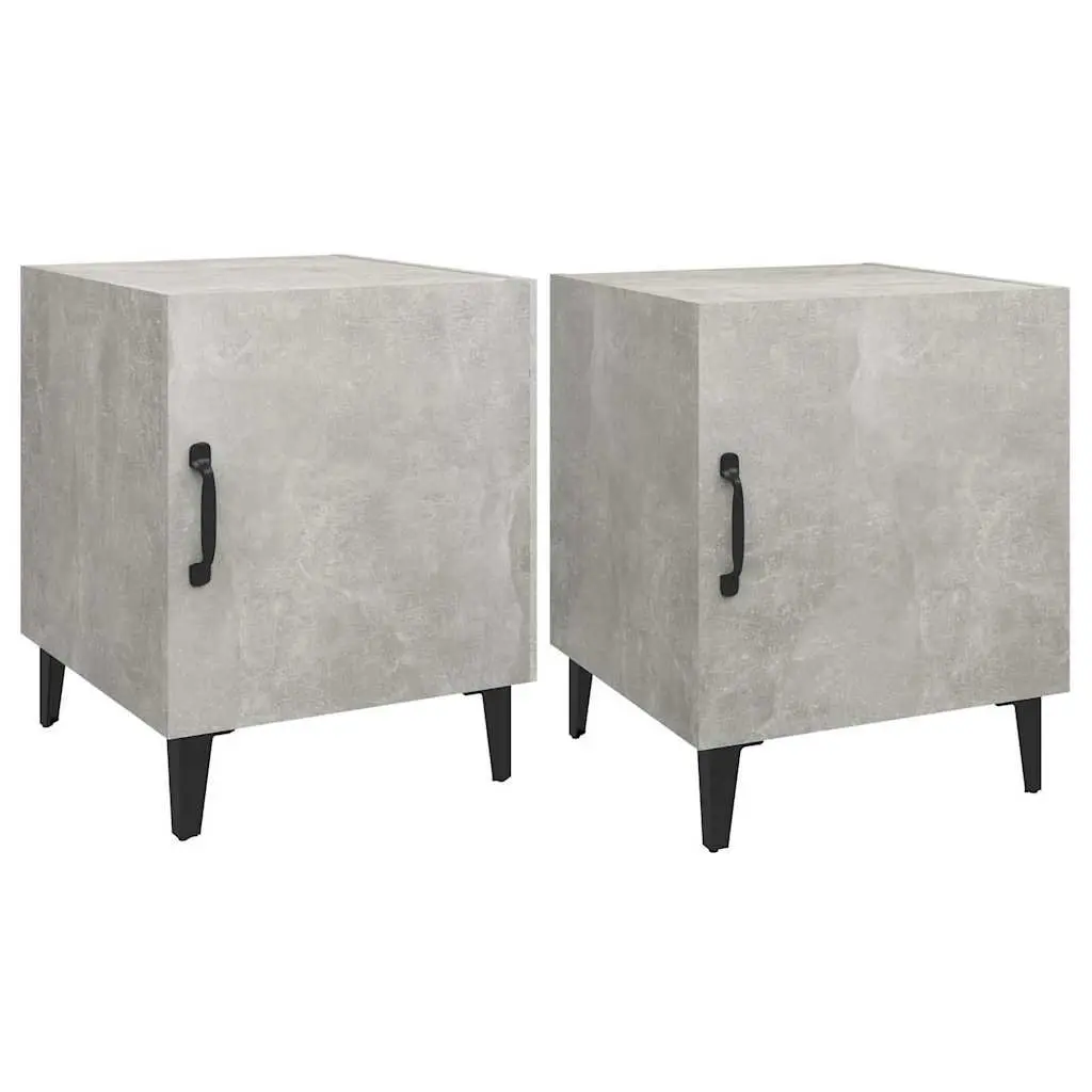 Grey Engineered Wood Nightstands Set