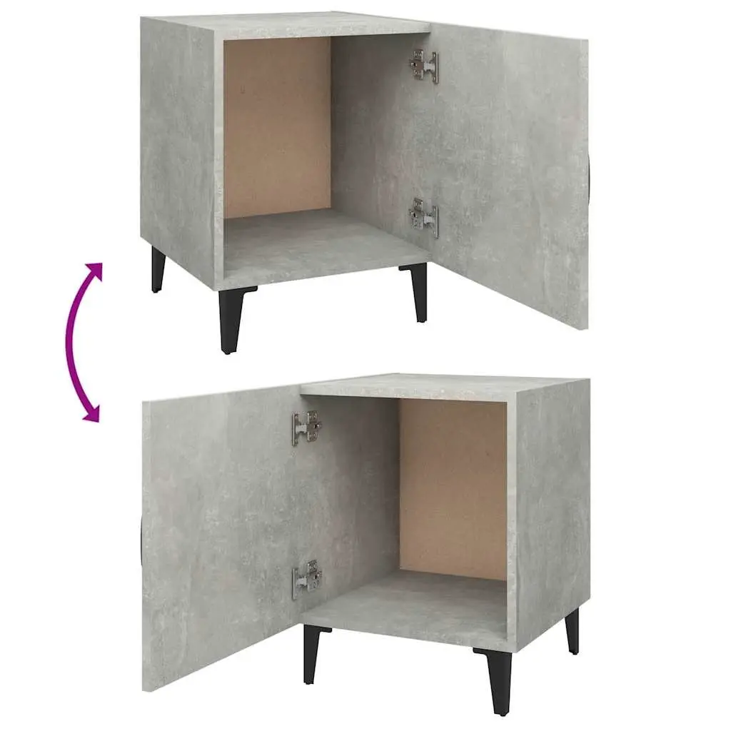 Grey Engineered Wood Nightstands Set