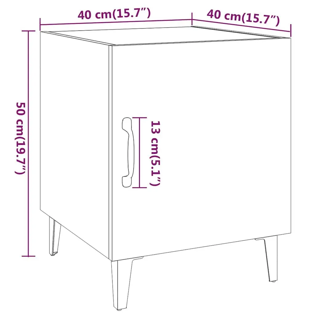 Grey Engineered Wood Nightstands Set