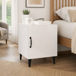 White High Gloss Bedside Cabinet for Bedroom Essentials