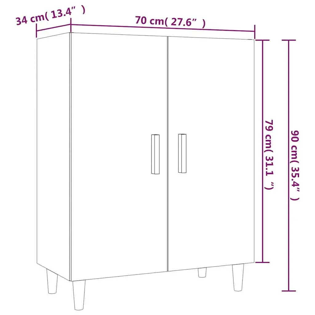 White Storage Buffet Sideboard Cabinet 70x34x90cm