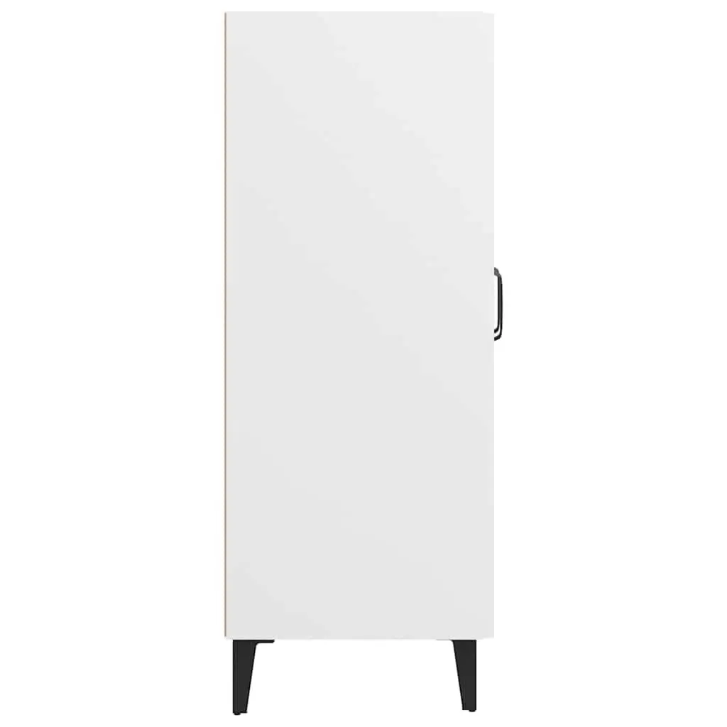 White Sideboard Cabinet with Glass Doors Storage Buffet Engineered Wood
