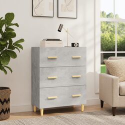 Elegant Grey Sideboard Storage Cabinet with 3 Drawers
