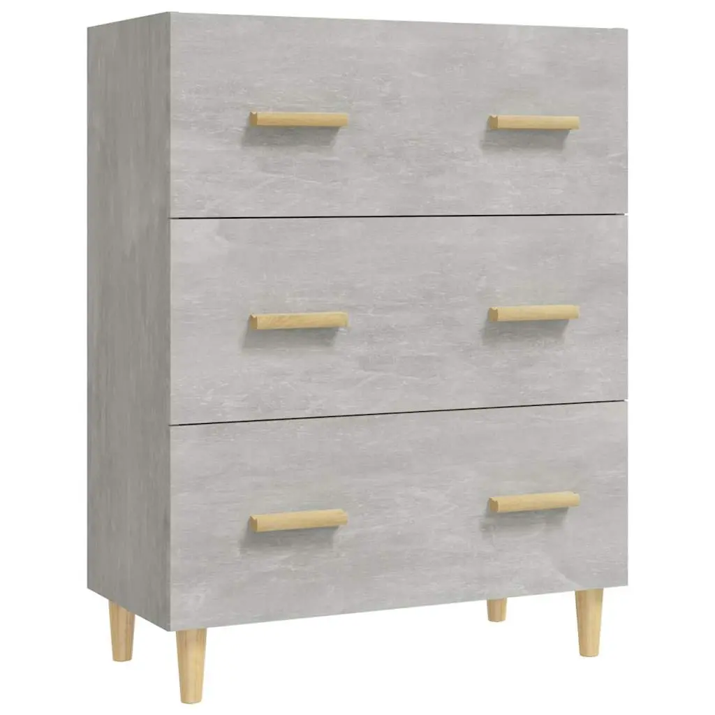 Grey Sideboard Storage Cabinet with 3 Drawers