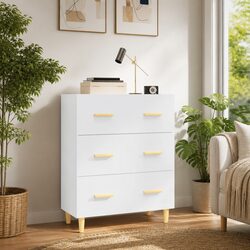 Elegant White High Gloss Sideboard Cabinet 70x34x90cm