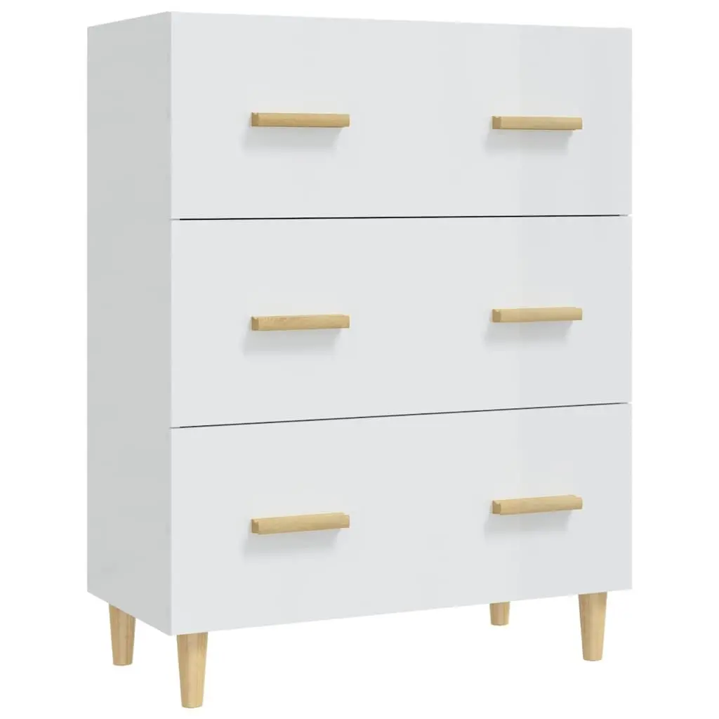 White High Gloss Sideboard Cabinet 70x34x90cm