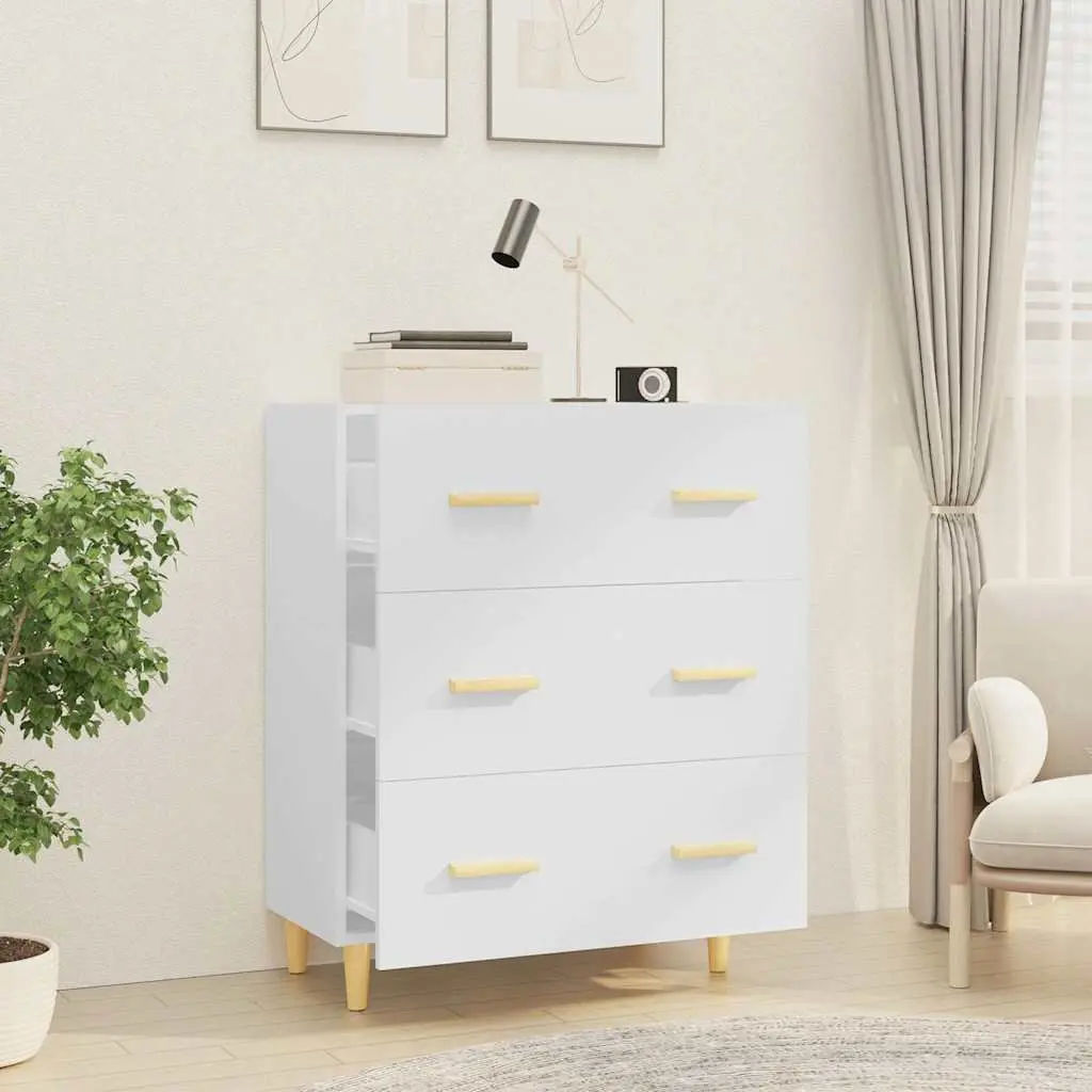 White High Gloss Sideboard Cabinet 70x34x90cm