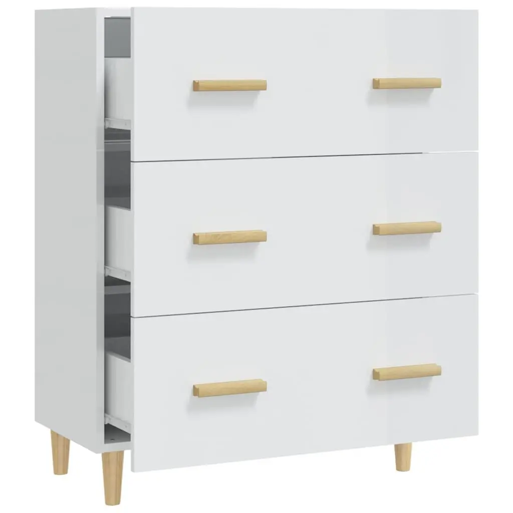 White High Gloss Sideboard Cabinet 70x34x90cm