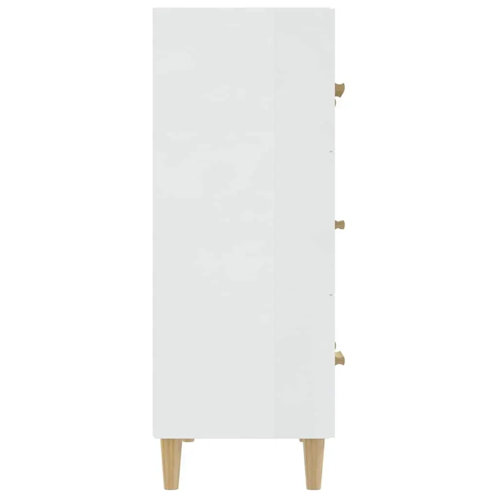 White High Gloss Sideboard Cabinet 70x34x90cm