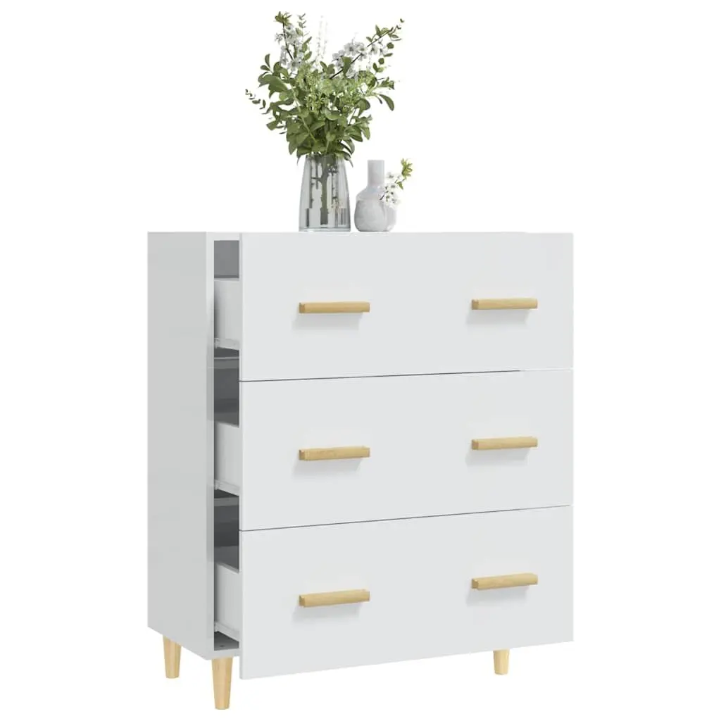 White High Gloss Sideboard Cabinet 70x34x90cm