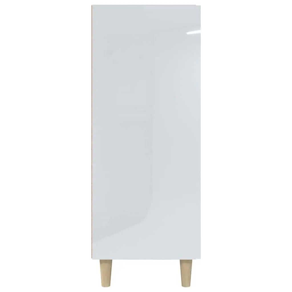 High Gloss White Storage Sideboard with 3 Drawers