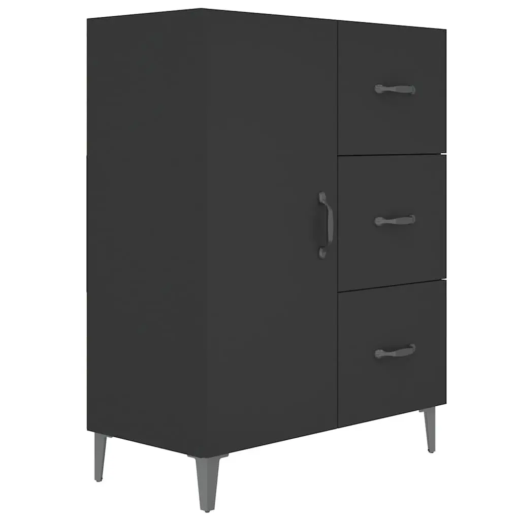 Black Sideboard Cabinet 69.5x34x90cm Storage Buffet with Door Drawers