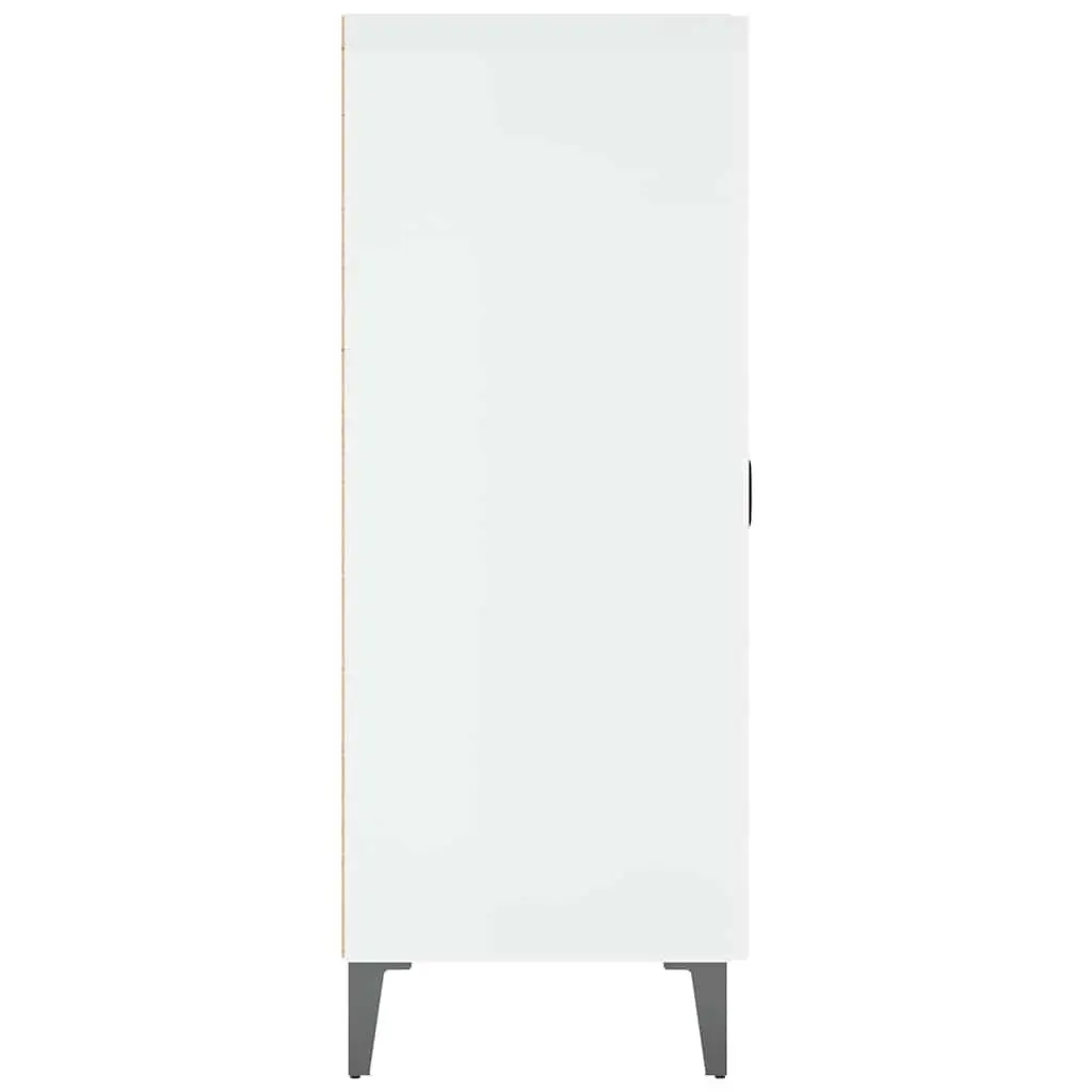 Sideboard High Gloss White Storage Cabinet 1 Door 3 Drawers Engineered Wood