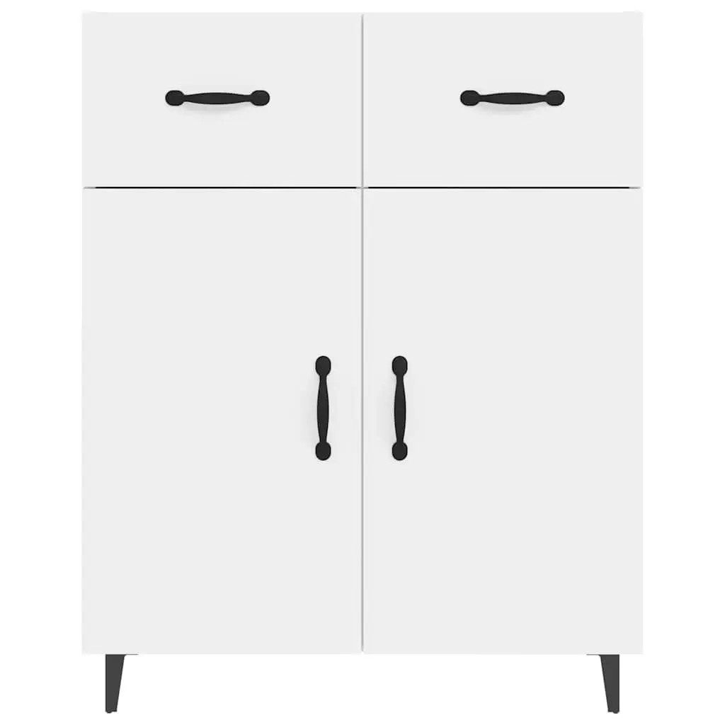 High Gloss White Sideboard with Storage 69.5x34x90cm