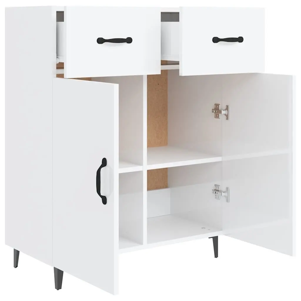 High Gloss White Sideboard with Storage 69.5x34x90cm