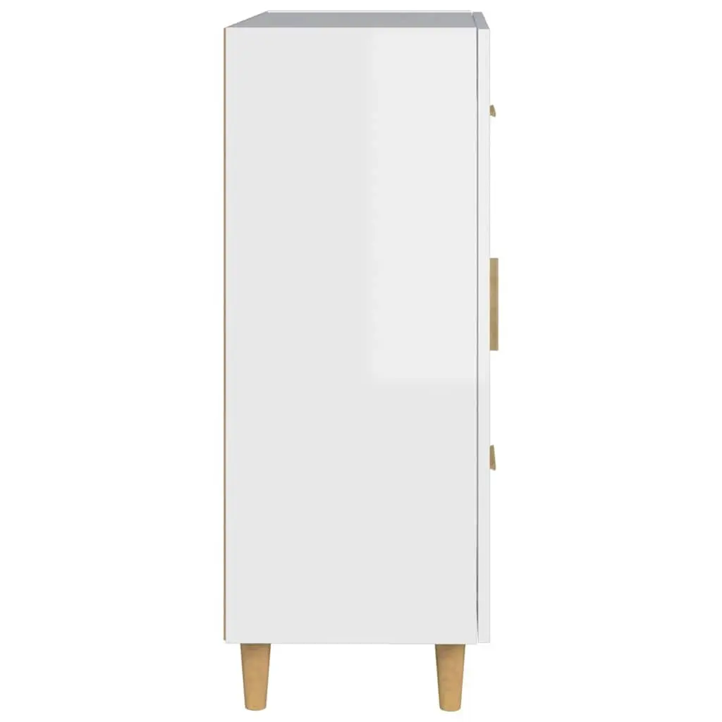 White High Gloss Sideboard with Glass Doors and Drawers