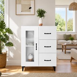 Elegant High Gloss White Sideboard for Storage