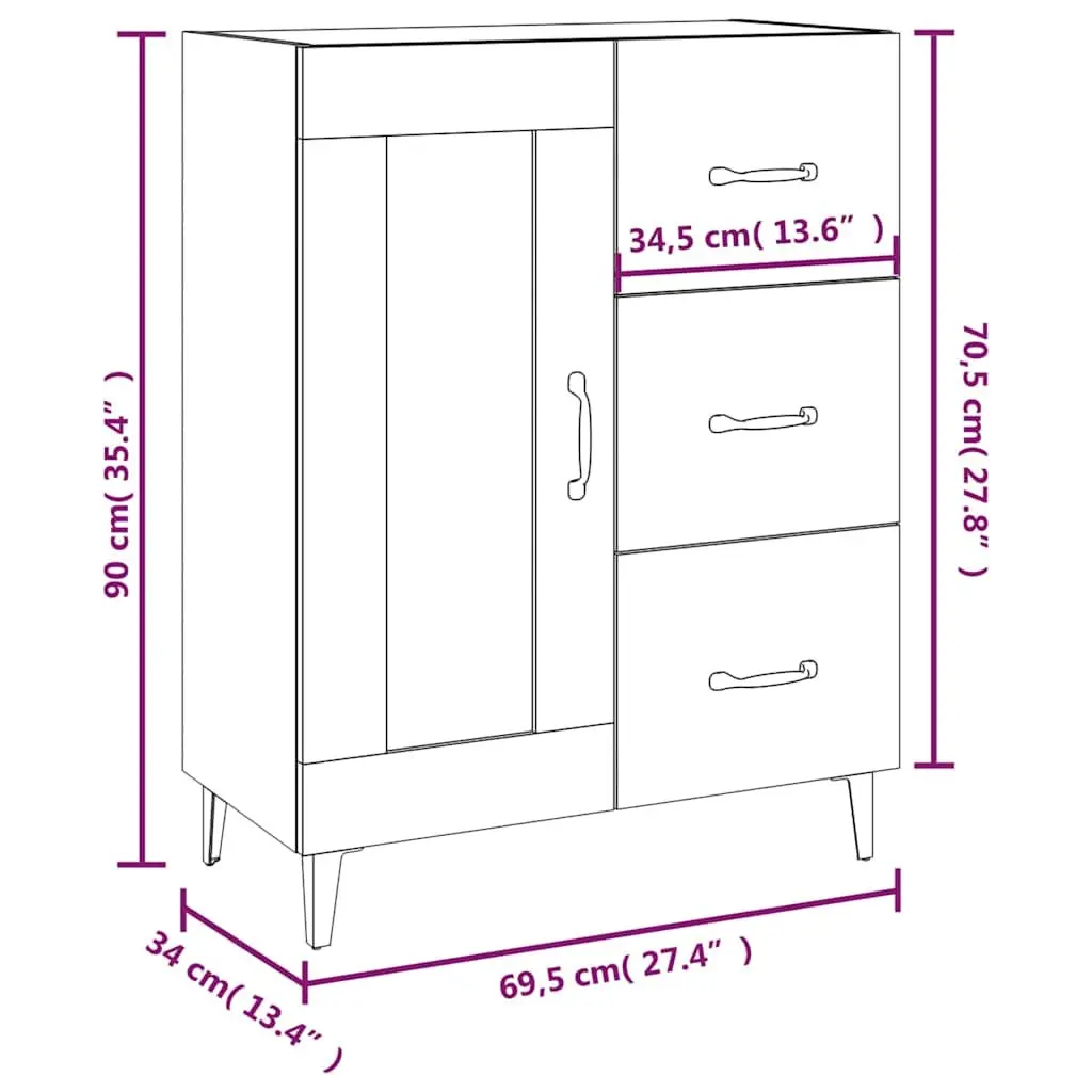 High Gloss White Sideboard for Storage