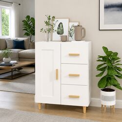 Elegant White High Gloss Sideboard Storage Cabinet