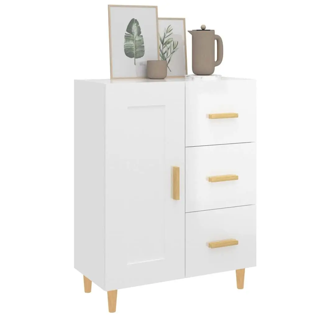 White High Gloss Sideboard Storage Cabinet