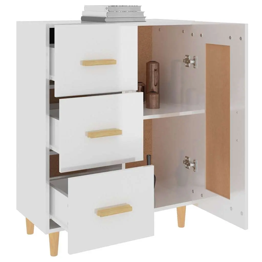 White High Gloss Sideboard Storage Cabinet