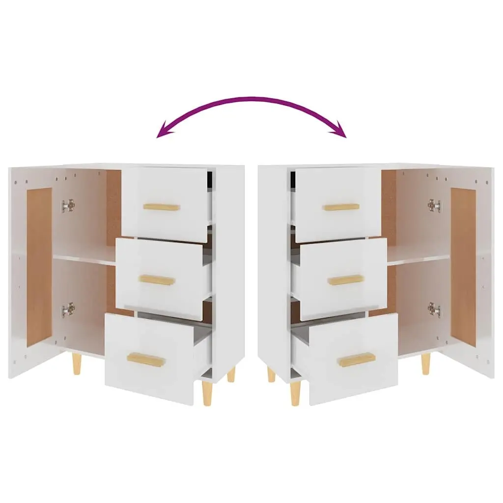 White High Gloss Sideboard Storage Cabinet