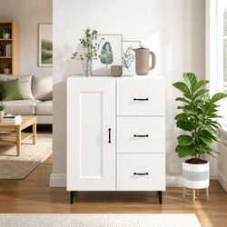 High Gloss White Sideboard Storage Cabinet for Living Rooms
