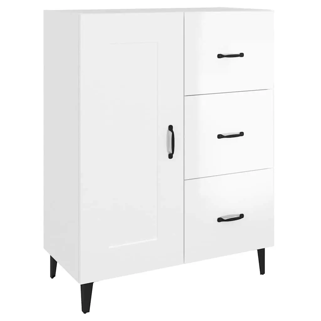 High Gloss White Sideboard Storage Cabinet for Living Rooms