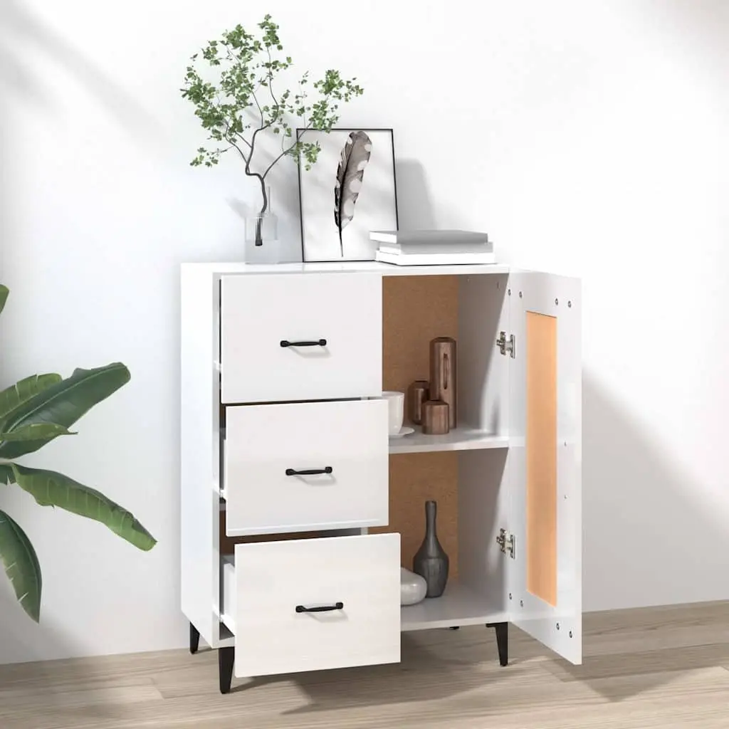 High Gloss White Sideboard Storage Cabinet for Living Rooms