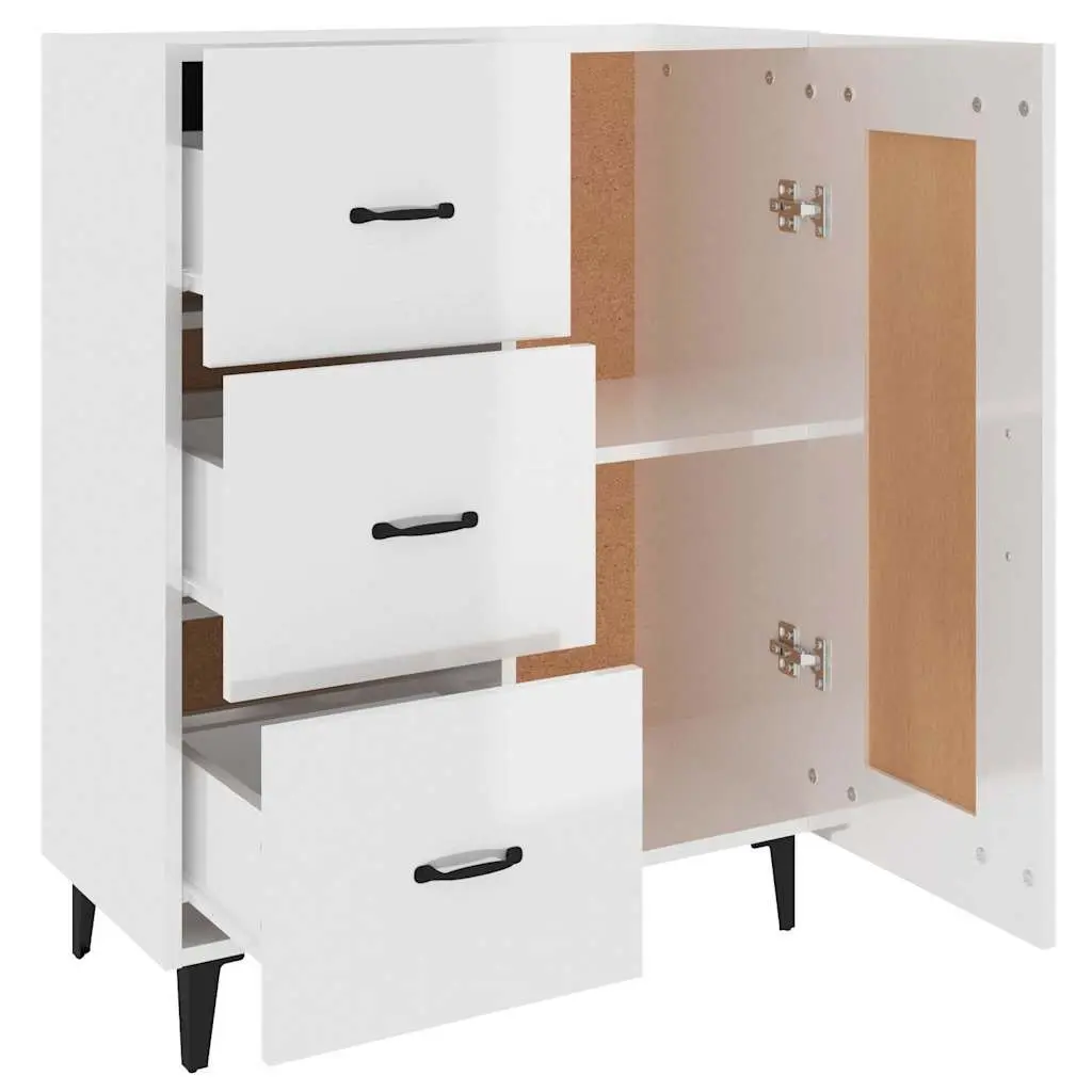 High Gloss White Sideboard Storage Cabinet for Living Rooms