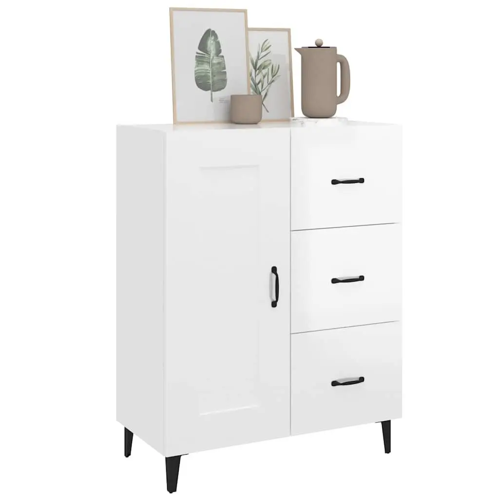 High Gloss White Sideboard Storage Cabinet for Living Rooms