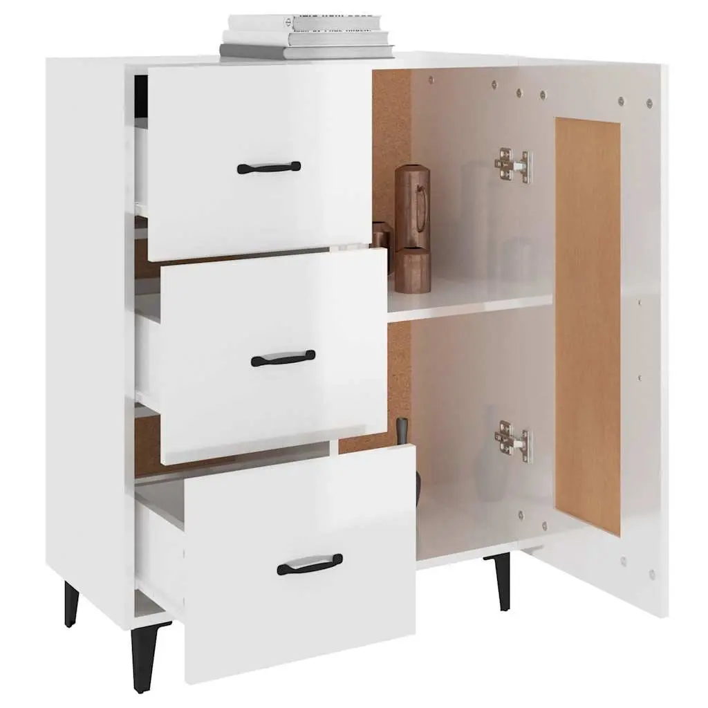 High Gloss White Sideboard Storage Cabinet for Living Rooms