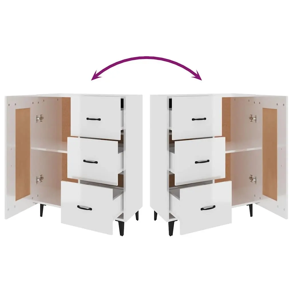 High Gloss White Sideboard Storage Cabinet for Living Rooms