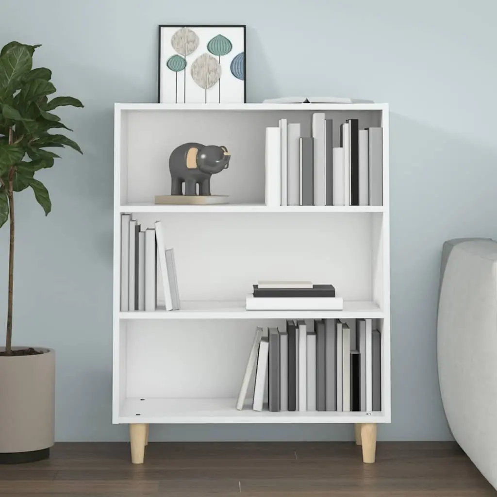 White Sideboard Cabinet Storage Furniture 3 Shelves Engineered Wood