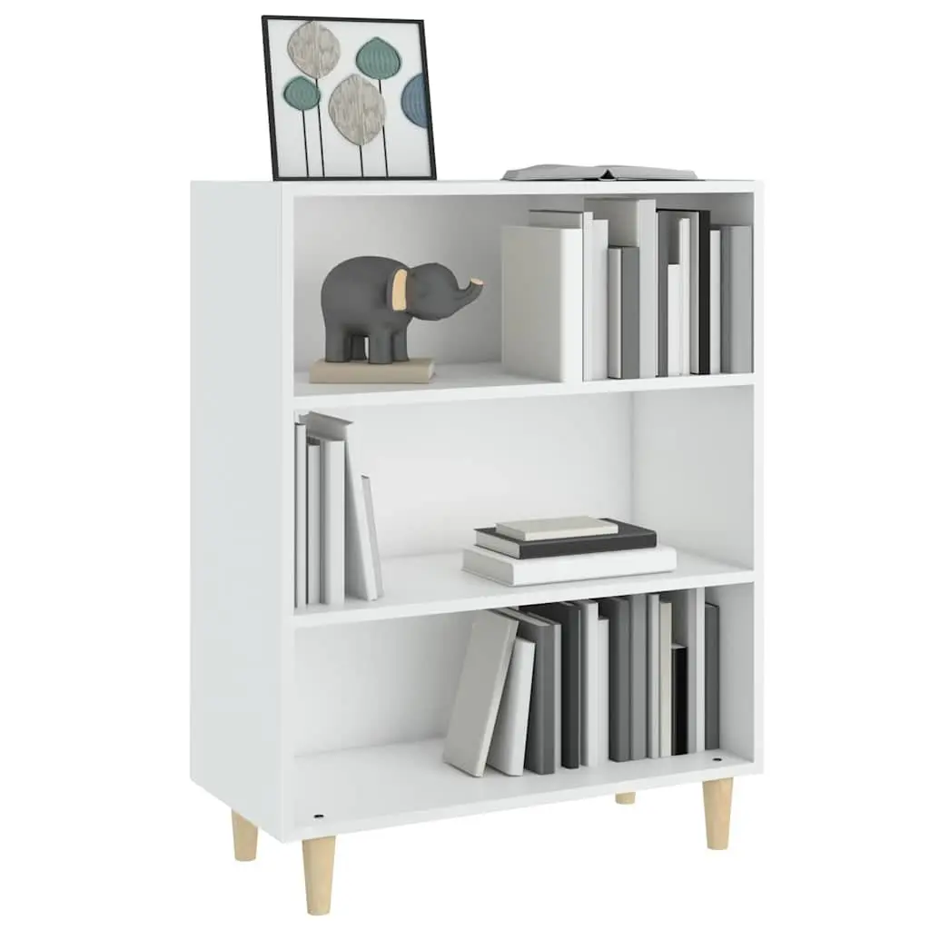White Sideboard Cabinet Storage Furniture 3 Shelves Engineered Wood