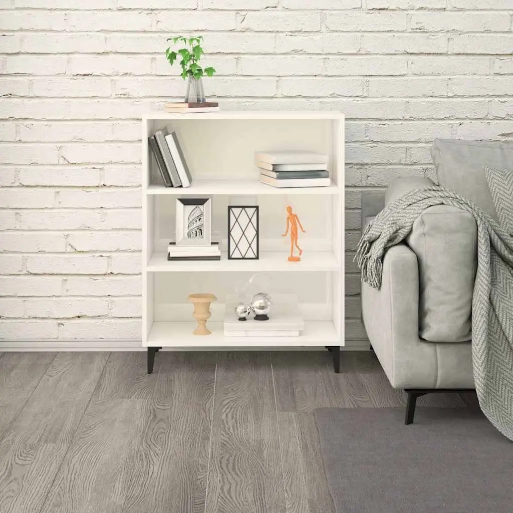 High Gloss White Sideboard Storage Cabinet 69.5x32.5x90cm