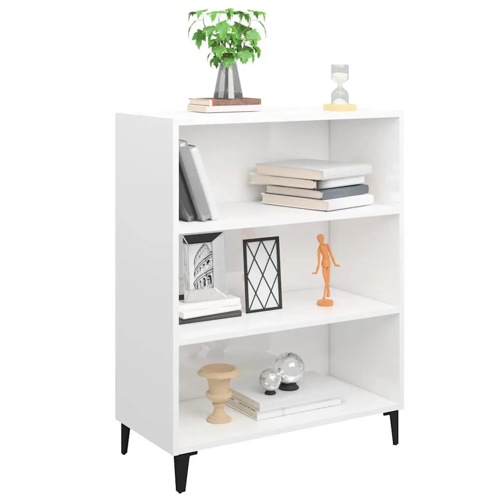 High Gloss White Sideboard Storage Cabinet 69.5x32.5x90cm