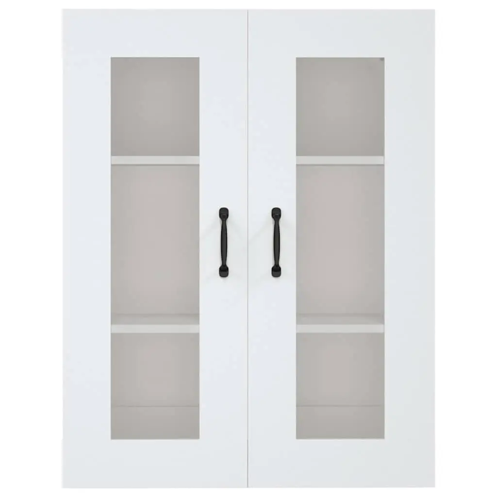 Hanging Wall Cabinet White Storage Organiser Engineered Wood Home Furniture