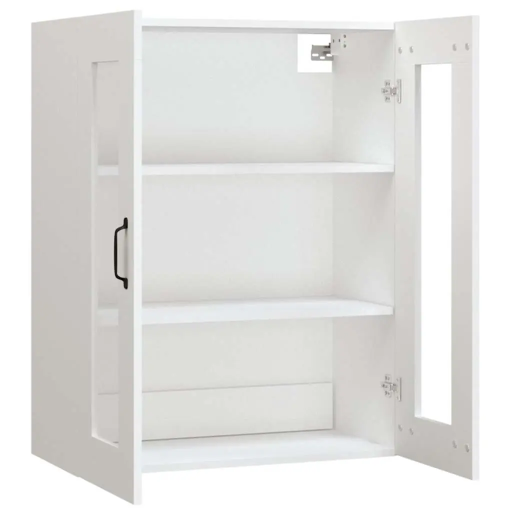 Hanging Wall Cabinet White Storage Organiser Engineered Wood Home Furniture