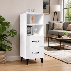 Elegant White High Gloss Sideboard Storage Cabinet