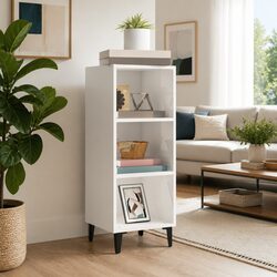 High Gloss White Sideboard Cabinet with 3 Compartments