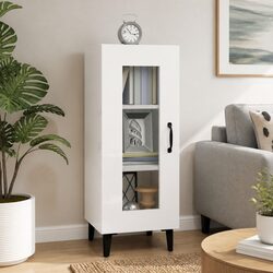 Elegant High Gloss White Sideboard Cabinet 90cm