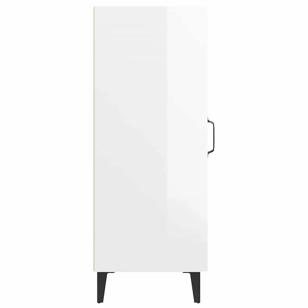 Sideboard Cabinet White High Gloss 90cm Engineered Wood