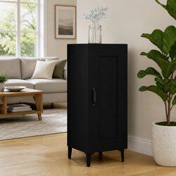 Charming Black Storage Sideboard with 3 Compartments