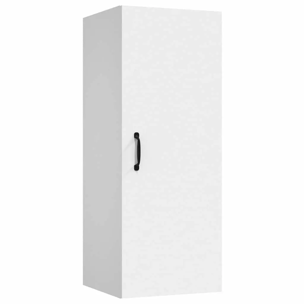 Hanging Wall Cabinet White 34.5x34x90 cm Engineered Wood Storage Organiser Shelving Unit