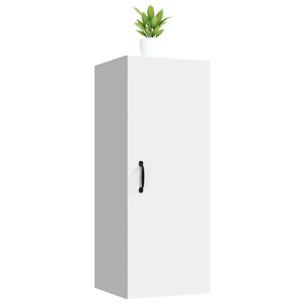Hanging Wall Cabinet White 34.5x34x90 cm Engineered Wood Storage Organiser Shelving Unit