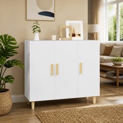 Elegant White Sideboard Storage Cabinet 90x34x80 cm