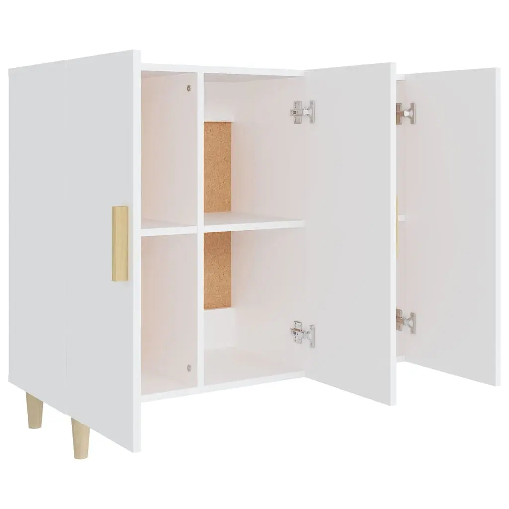 White Sideboard Storage Cabinet 90x34x80 cm