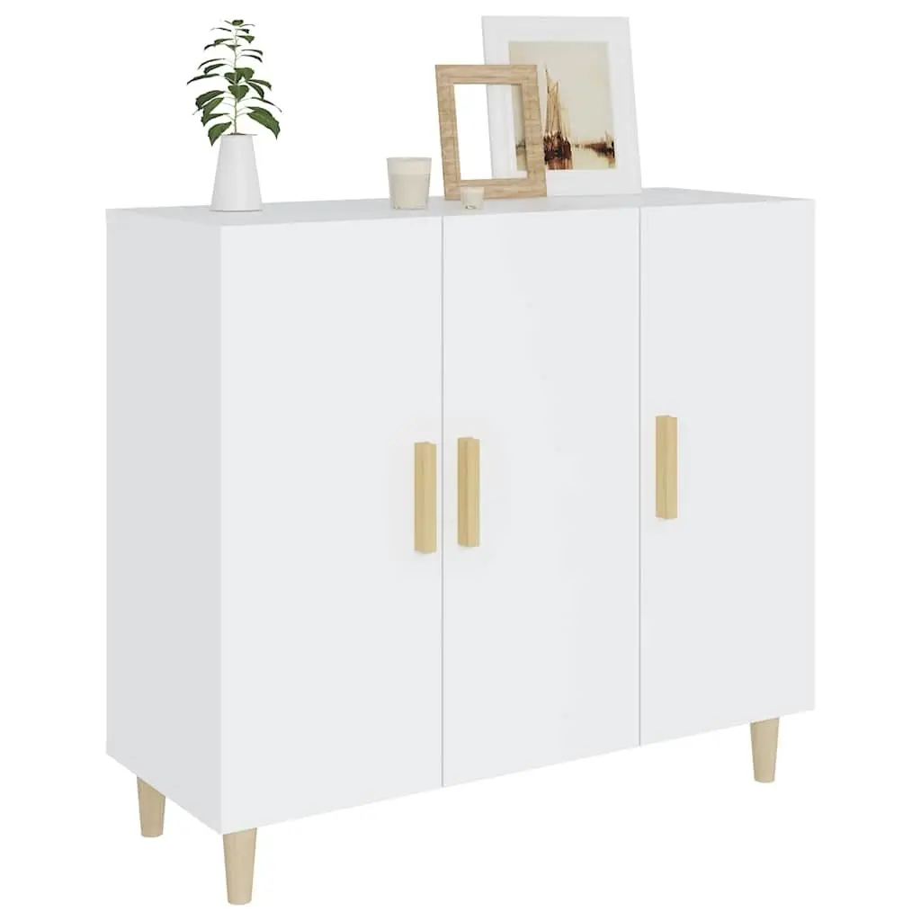 White Sideboard Storage Cabinet 90x34x80 cm
